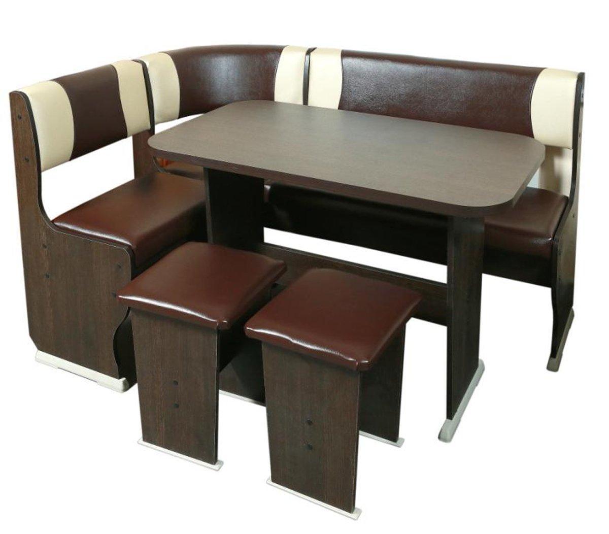 угловой диван для кухни со столом и стульями